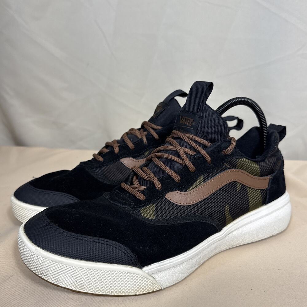 Vans UltraRange shoe Mens 10 Black Brown Camo Suede Mesh Outdoor Sneakers Skate